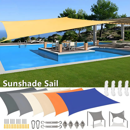 Wasserfester rechteckiger Sonnenschutzsegel mit UV-Schutz und Montagesets – ShadeGuard