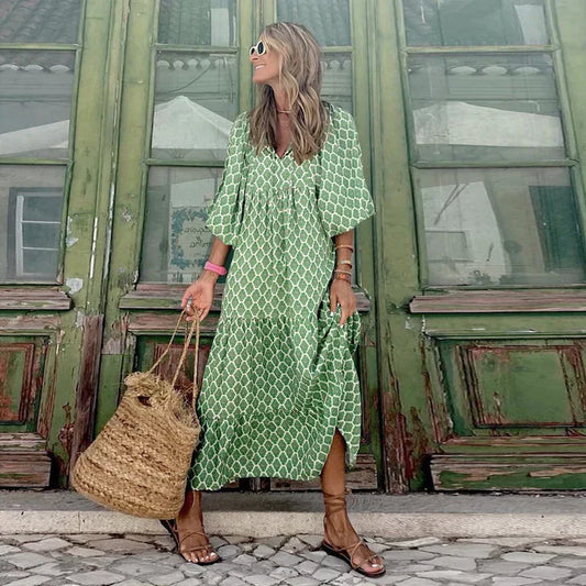 Boho Sommerkleid im Ibiza-Stil mit lockerer Passform – Elira