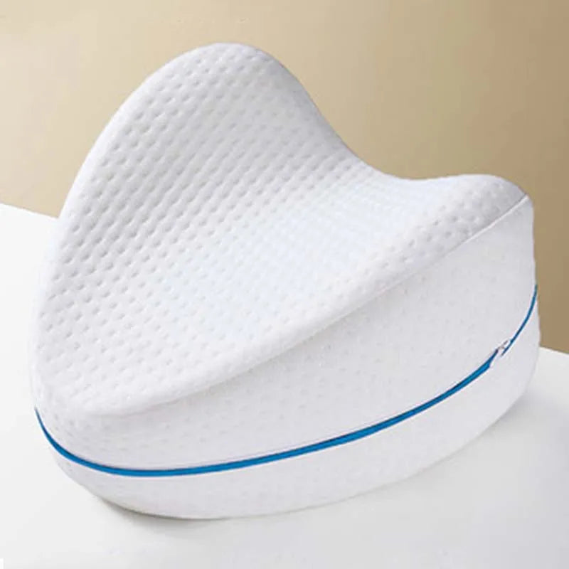 Orthopädisches Kniekissen, weiß, Memory-Schaum, ergonomisch, für Seitenschläfer.