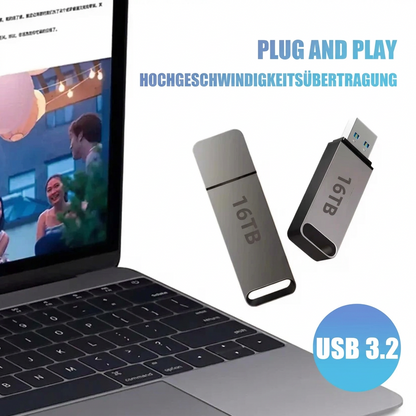 16TB wasserfester und stoßfester USB-3.2-Flashlaufwerk für Windows und Mac