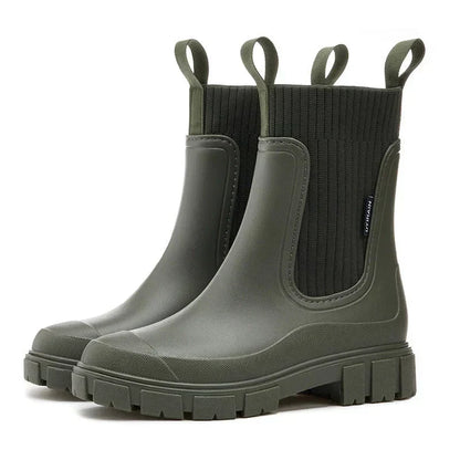 Damen Regenstiefel gefüttert wasserdicht mit Antirutschsohle – Nalena