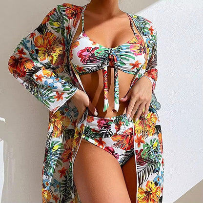 Bikiniset mit hoher Taille und Strandkleid – Amira