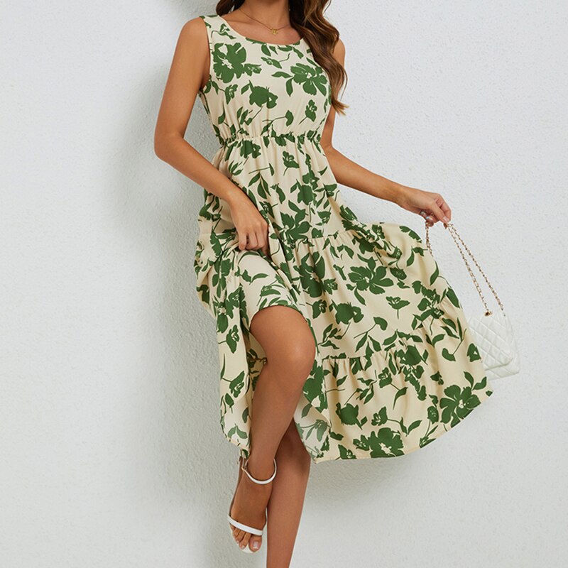 Sommer-Midi-Kleid mit Blumenmuster – Fenna