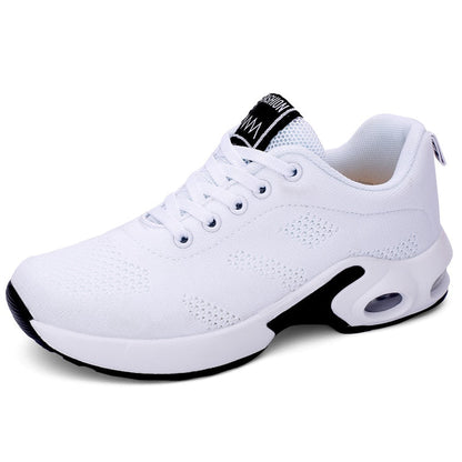 Weiße Sportschuhe, atmungsaktiv, Mesh-Obermaterial, rutschfeste Sohle, Herren Sneaker.