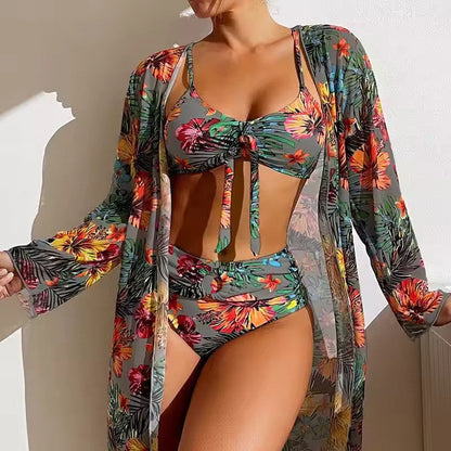 Bikiniset mit hoher Taille und Strandkleid – Amira