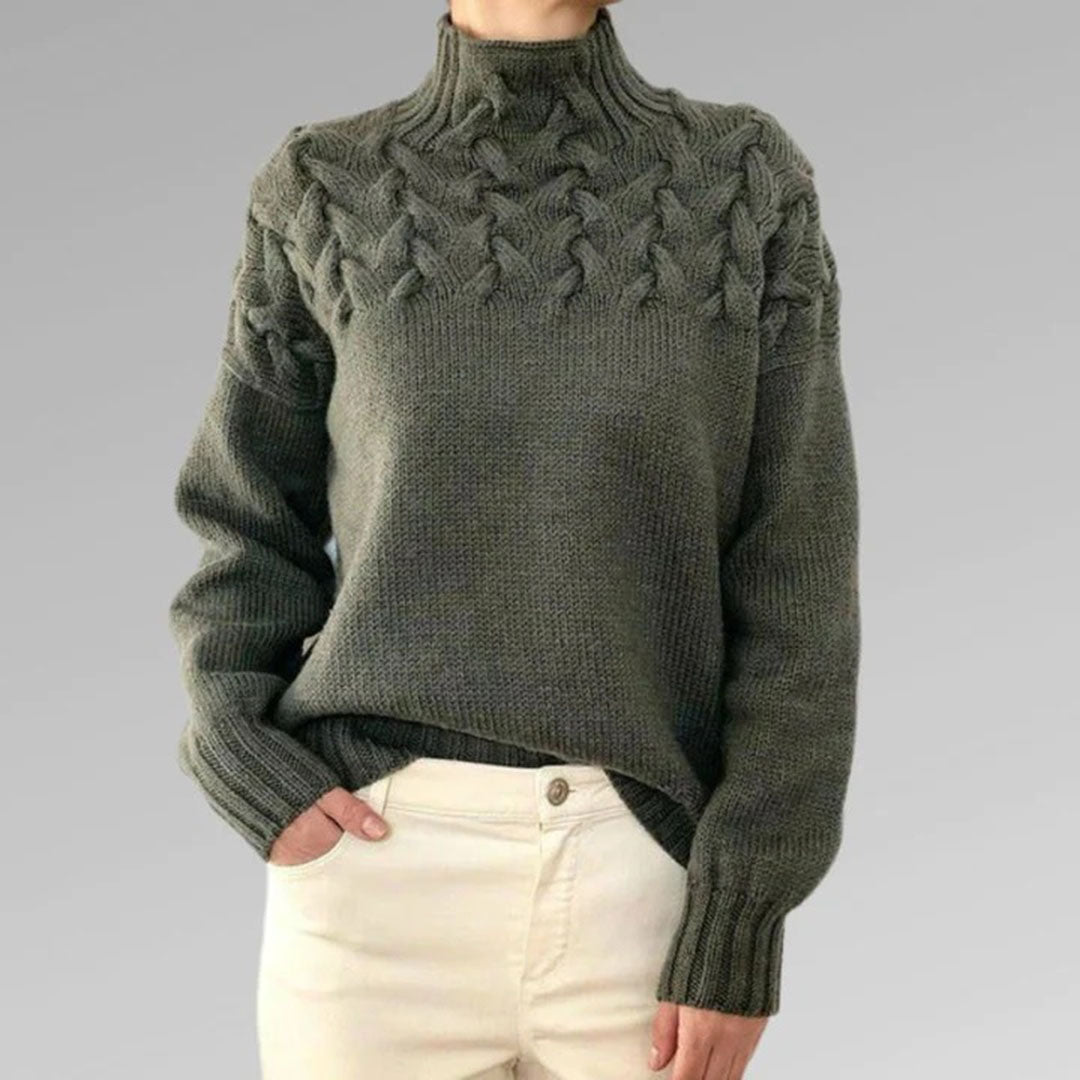 Strickpullover für Damen mit Kragen – Sienna