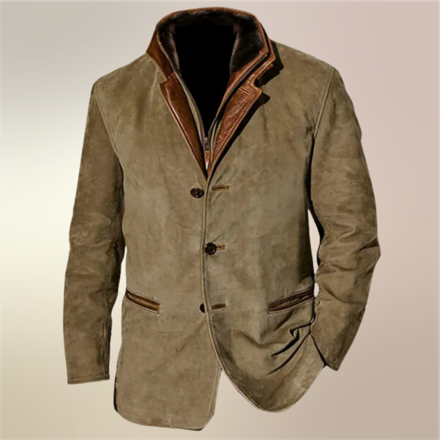 Vintage Wildleder Herrenjacke mit Futter – Noam