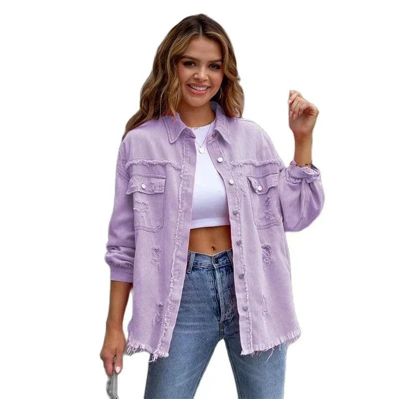 Boho Damen Jeansjacke mit Ibiza-Flair & Slim Fit für Frühling/Sommer – Yara