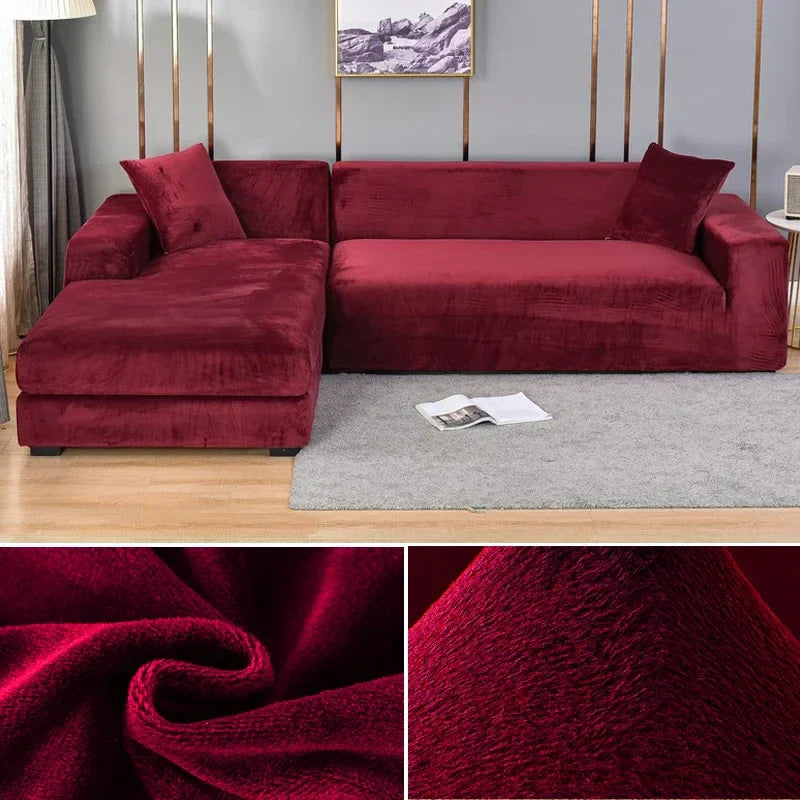 Stretch Velours Sofabezug mit luxuriöser Verarbeitung – Sofina