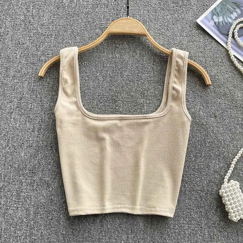 Cropped Tanktop, einfarbig – Zayra