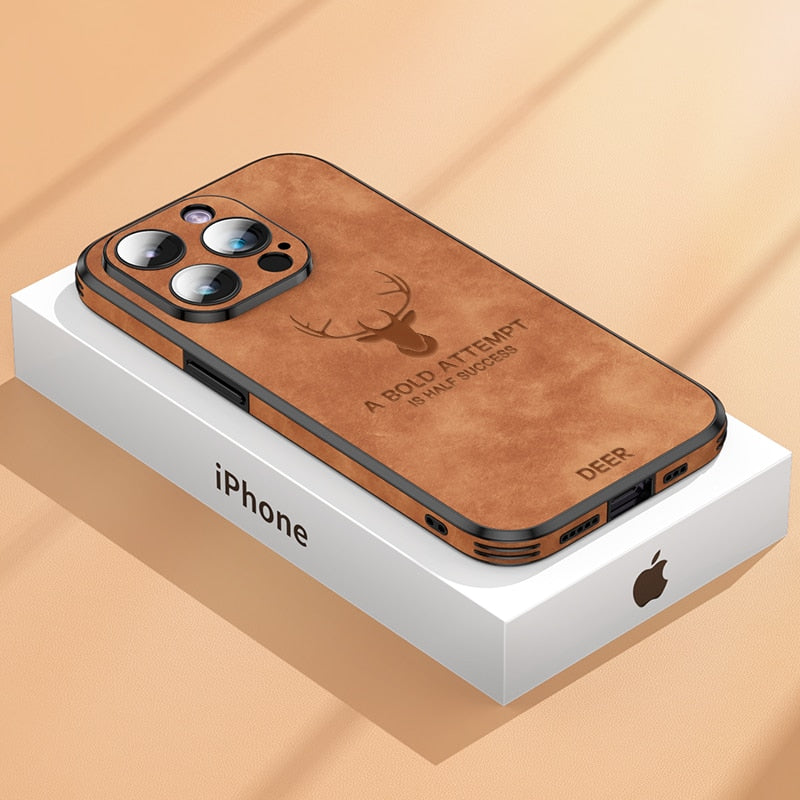 Luxe Hirschleder iPhone Hülle - Veltro