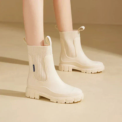 Damen Regenstiefel gefüttert wasserdicht mit Antirutschsohle – Nalena