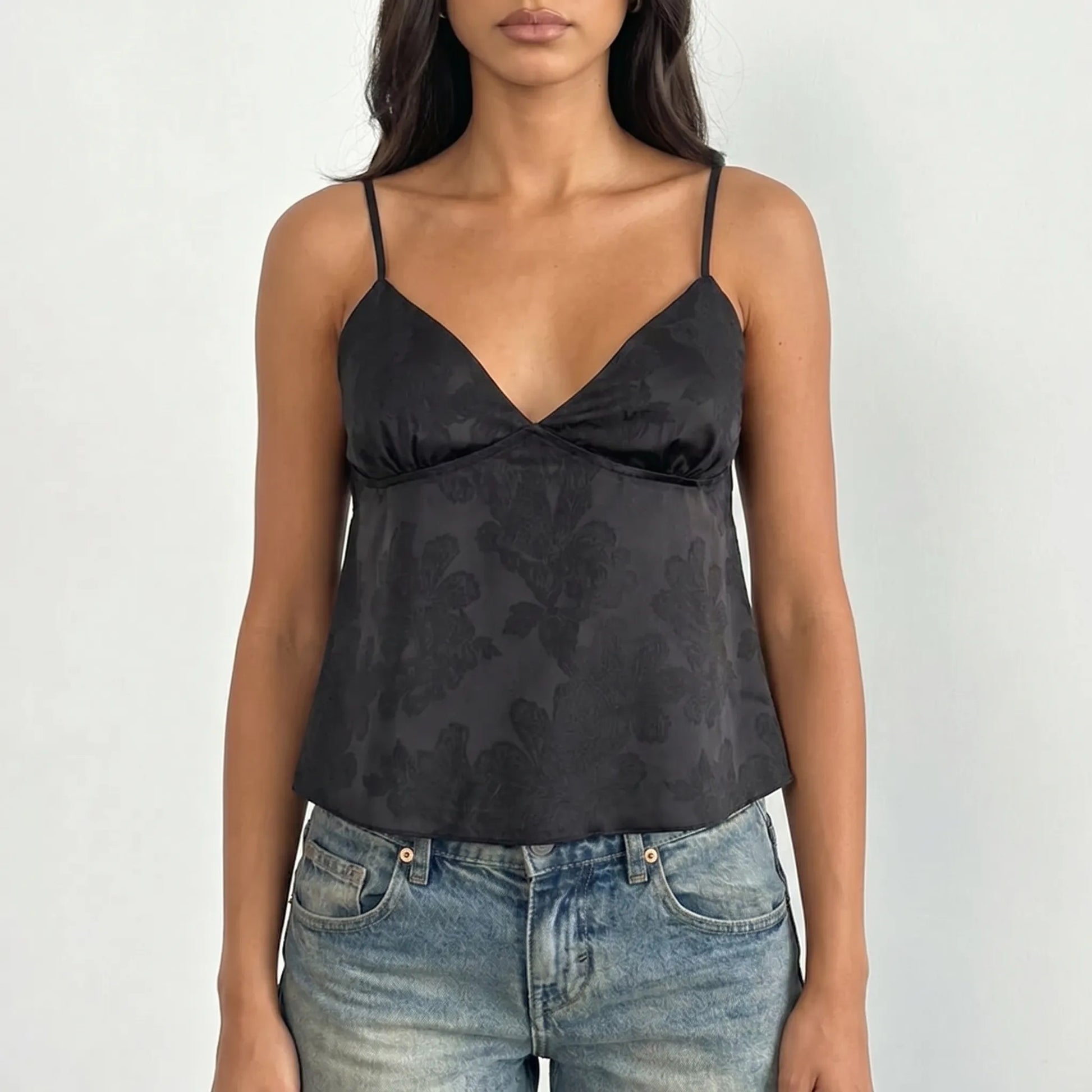 Satin-Cami-Top mit V-Ausschnitt - Leona
