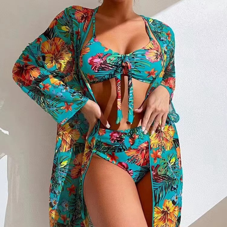 Bikiniset mit hoher Taille und Strandkleid – Amira