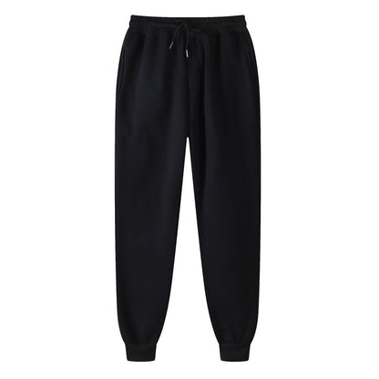 Schwarze Jogginghose aus Baumwolle, elastischer Bund, Kordelzug, bequeme Sportbekleidung.