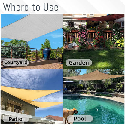 Wasserfester rechteckiger Sonnenschutzsegel mit UV-Schutz und Montagesets – ShadeGuard