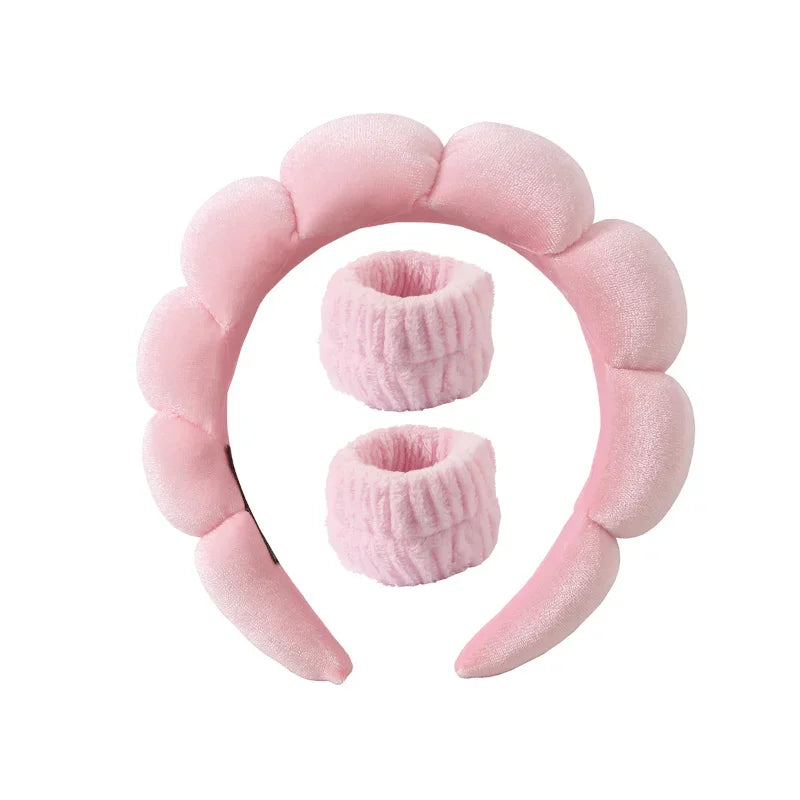Plüsch Spa Kopfband & Handgelenkband Set - Fluffiea