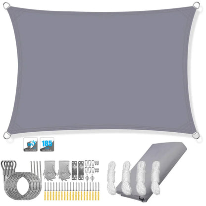 Wasserfester rechteckiger Sonnenschutzsegel mit UV-Schutz und Montagesets – ShadeGuard