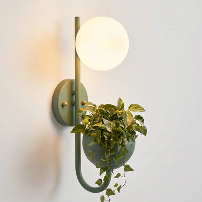 Scandinavian Wall Sconce With Planter -  Verdura