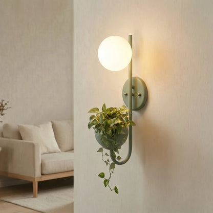Scandinavian Wall Sconce With Planter -  Verdura
