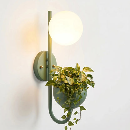 Scandinavian Wall Sconce With Planter -  Verdura