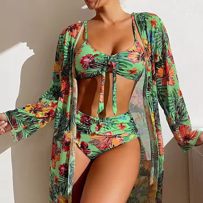 Bikiniset mit hoher Taille und Strandkleid – Amira