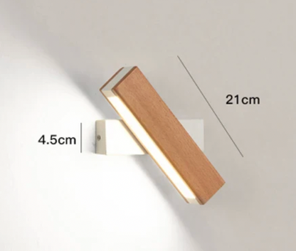 Weiße Ausführung mit Holzleiste und Maßangaben für 21 Zentimeter Länge und 4,5 Zentimeter Höhe. 4