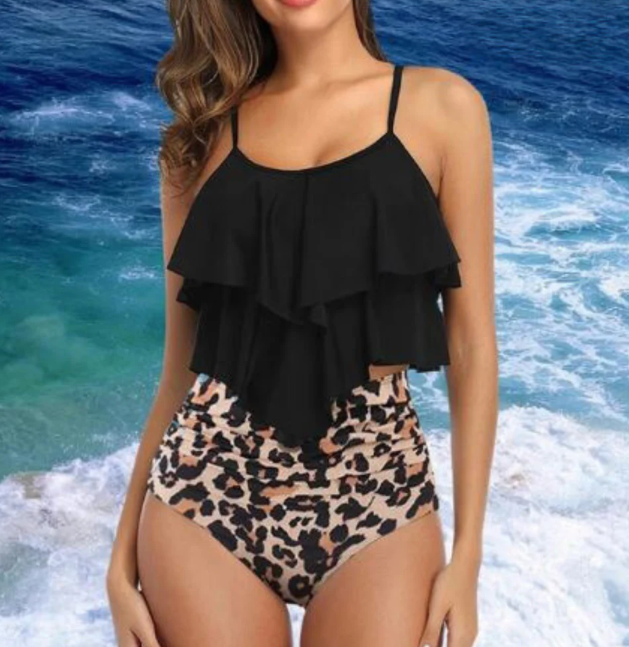 Tankini mit Raffung und hohem Bund – Neriah