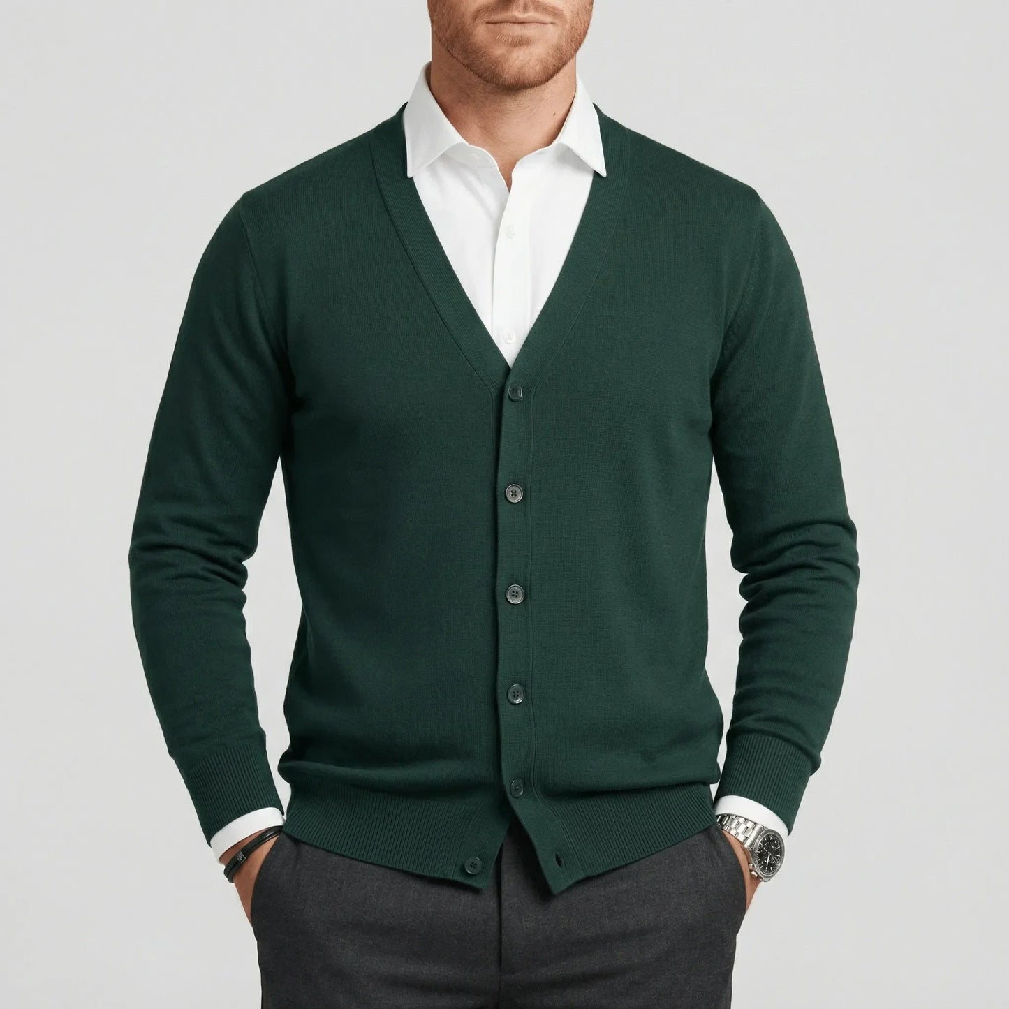 Schmal Geschnittene Strickjacke Mit Langen Ärmeln - Devin