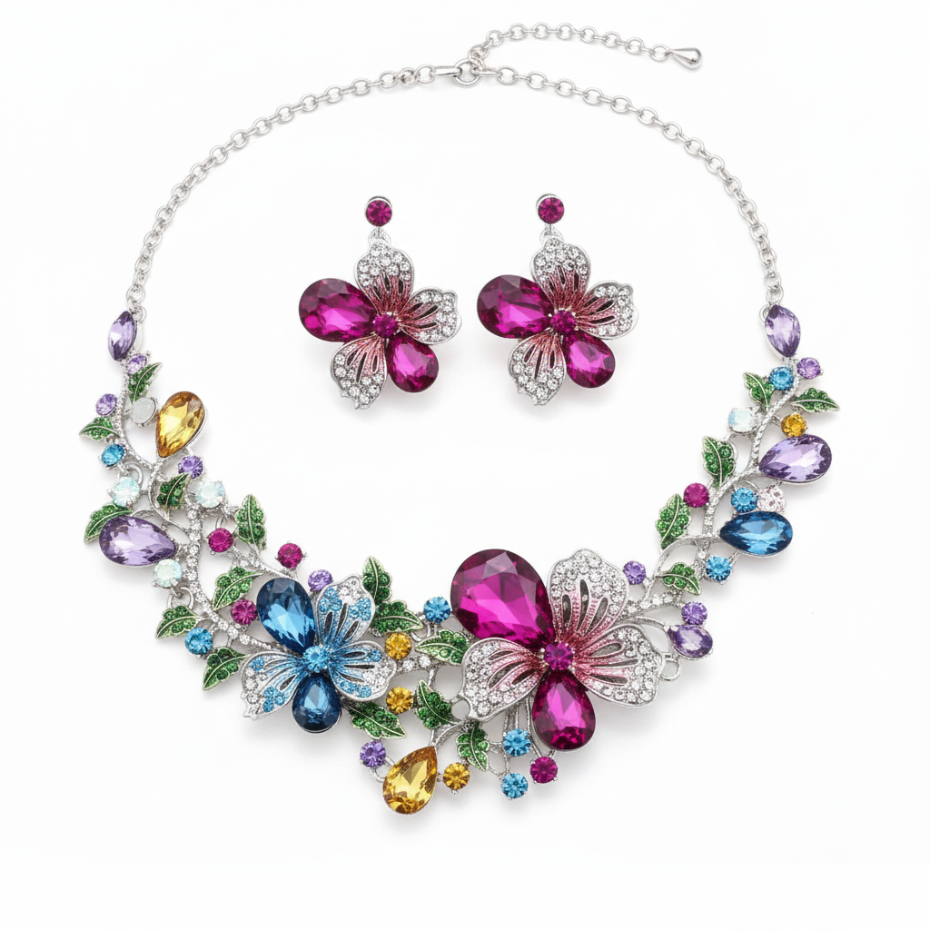 Schmuckset Mit Kette - FloralCharm 