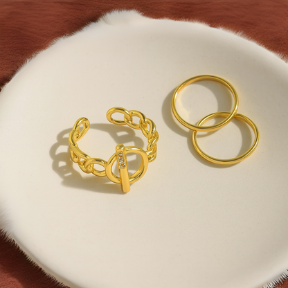 Schnallering | Gotic Open OT Spannbänder Ringe für Frauen