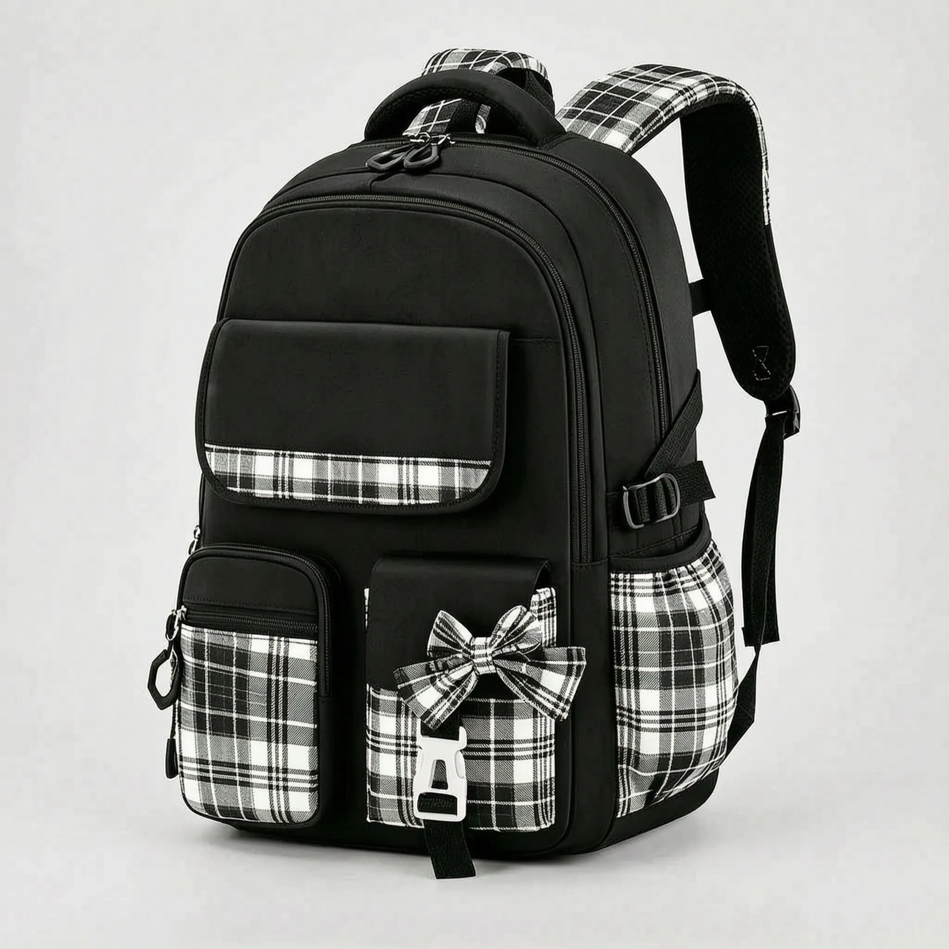 Schulrucksack Grundschule Mit Karomuster - Pledra