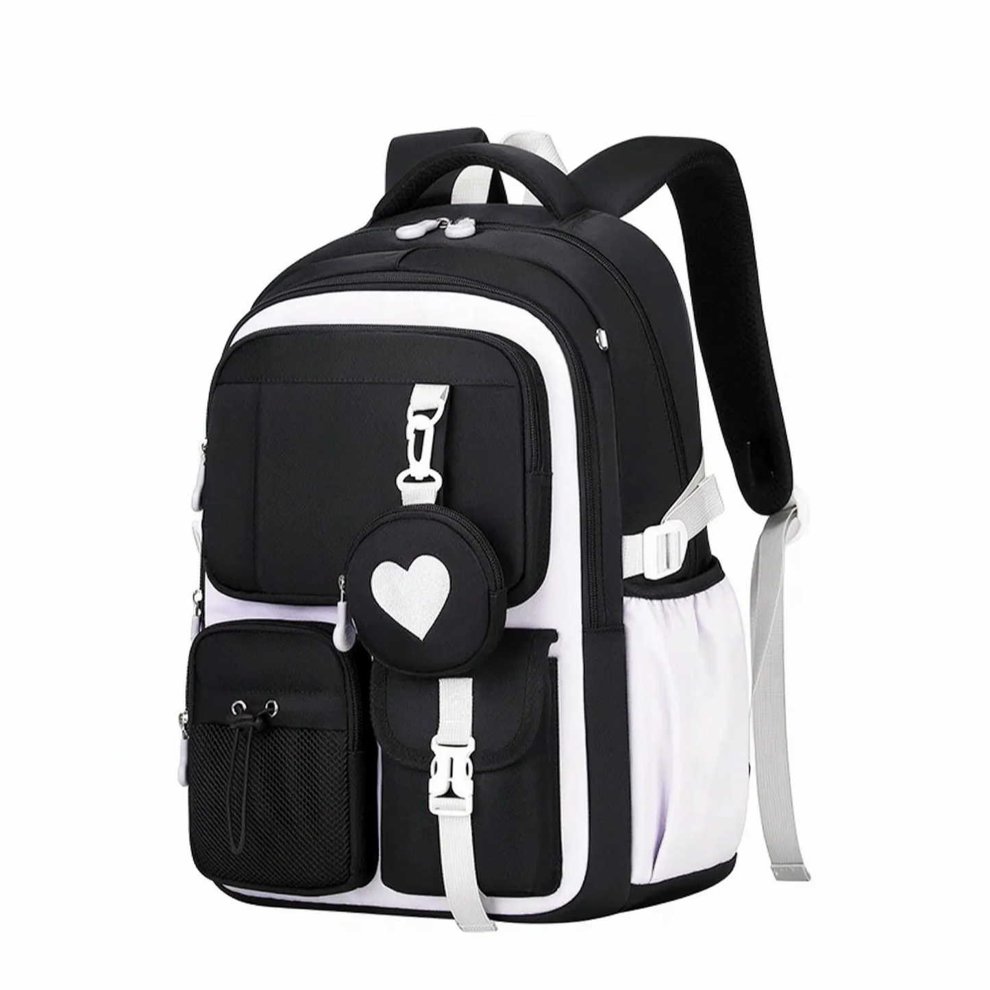 Schulrucksack Mit Geometrischem Muster Und Vielen Fächern - Kinetox