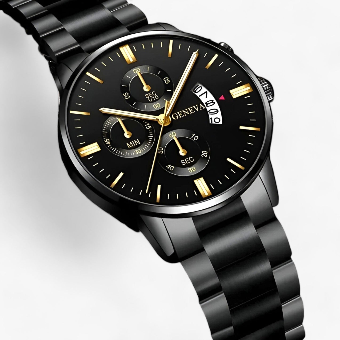Schwarze Titanstahl Uhr - TitanTime 