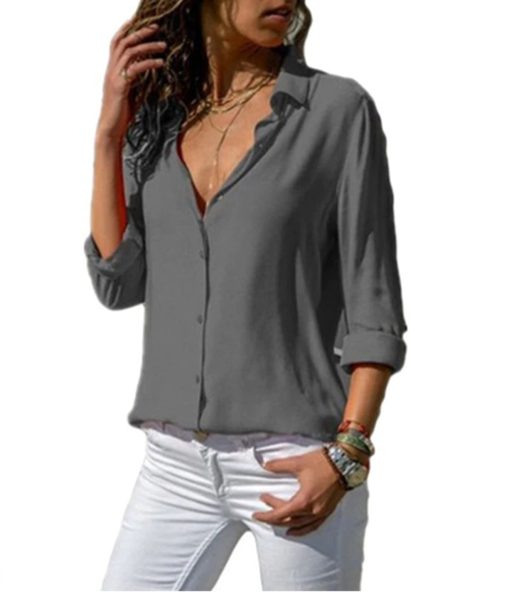 Trendige Damenbluse mit Knopfschluss – Lorena