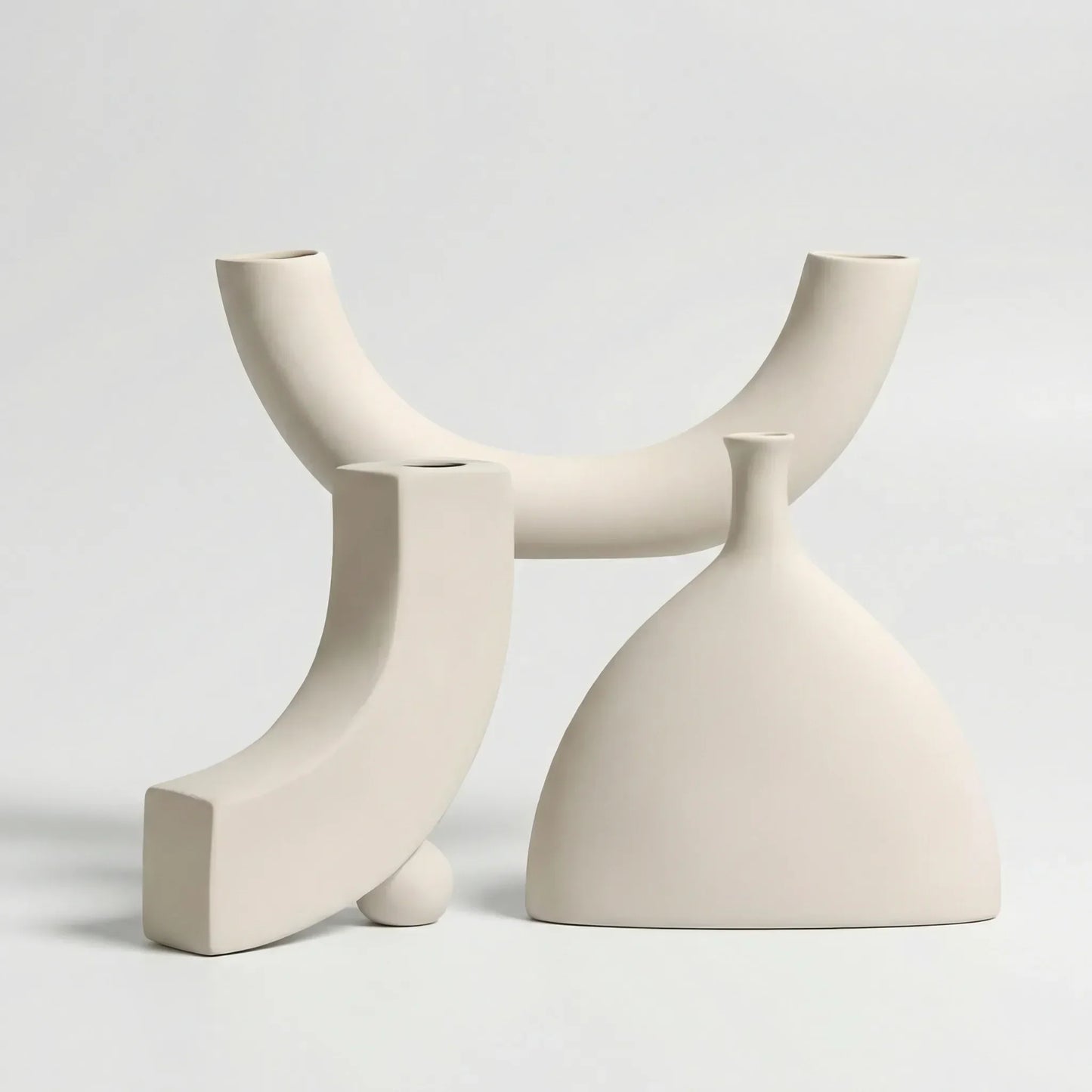 Sculpturaal Vazenset Met Boogvorm - Arcvase