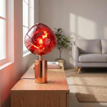 Sculptural Melted-Globe Table Lamp -  Lumellux