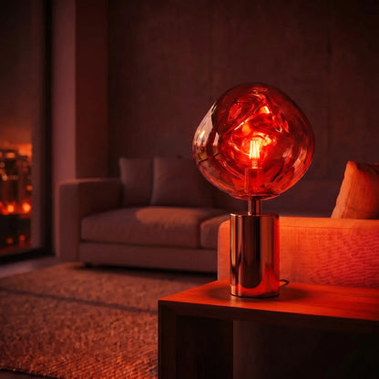 Sculptural Melted-Globe Table Lamp -  Lumellux