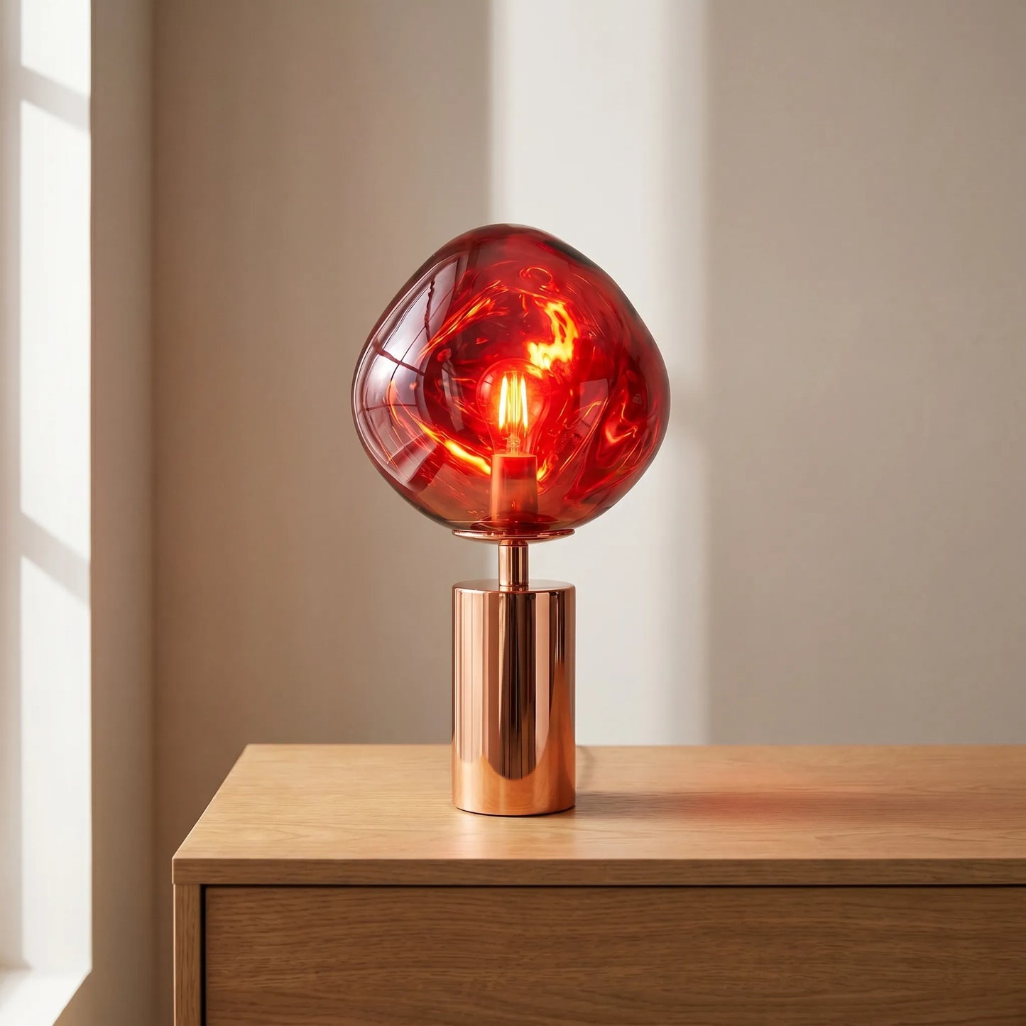Sculptural Melted-Globe Table Lamp -  Lumellux