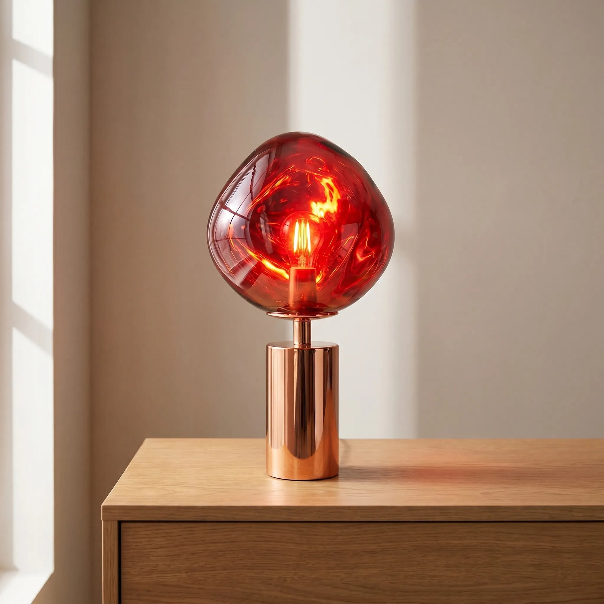 Sculptural Melted-Globe Table Lamp -  Lumellux