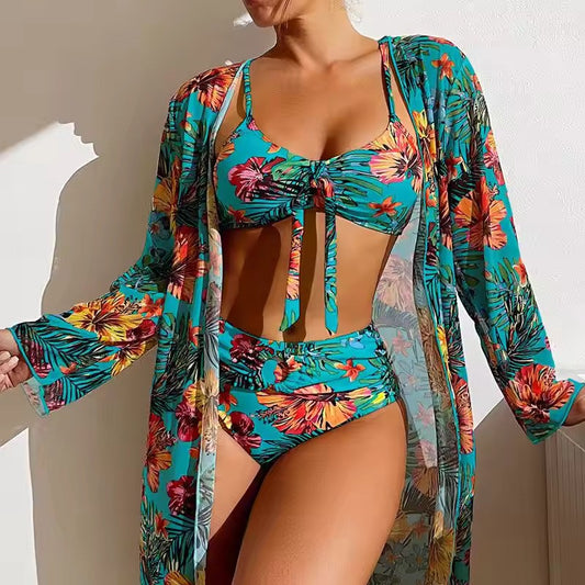 Bikiniset mit hoher Taille und Strandkleid – Amira