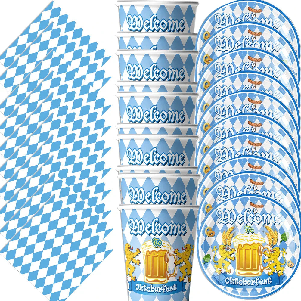 Einweg-Partygeschirr Set im Oktoberfest-Design (60-teilig) – WillkommenSet Oktoberfest 2026