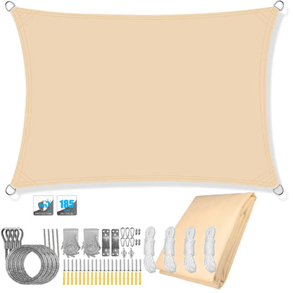Wasserfester rechteckiger Sonnenschutzsegel mit UV-Schutz und Montagesets – ShadeGuard