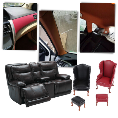 Selbstklebendes Lederreparatur-Patch, vielseitig, schwarz, rot, für Möbel und Autoinnenräume.
