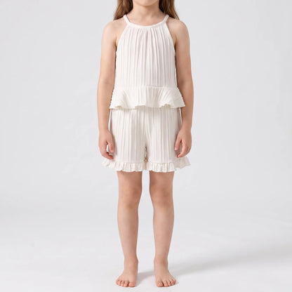 Set Aus Ärmellosem Rüschentop Und Shorts - Glimmera