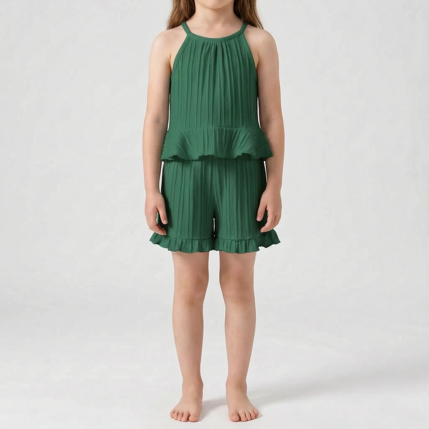 Set Aus Ärmellosem Rüschentop Und Shorts - Glimmera