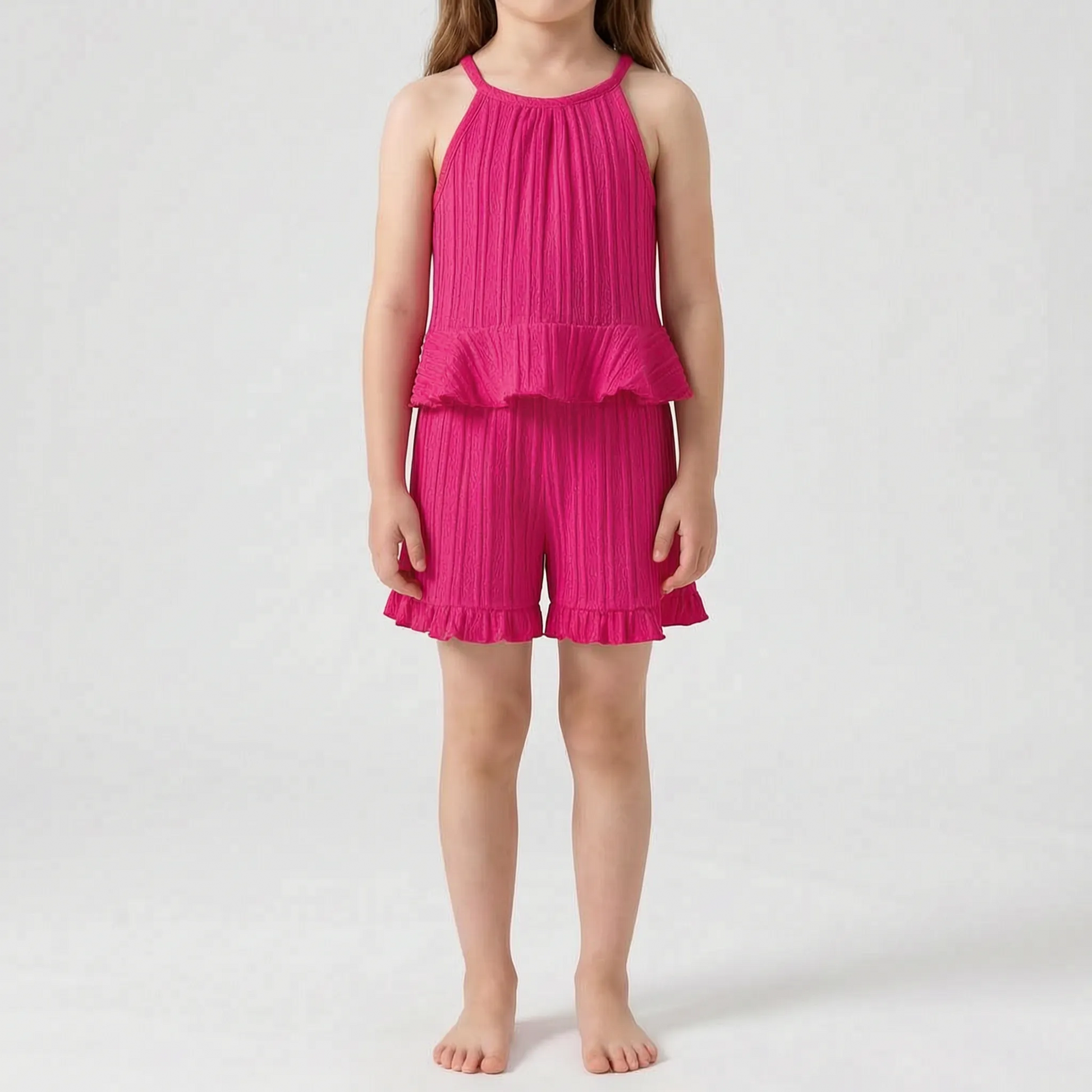 Set Aus Ärmellosem Rüschentop Und Shorts - Glimmera