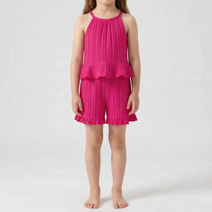 Set Aus Ärmellosem Rüschentop Und Shorts - Glimmera