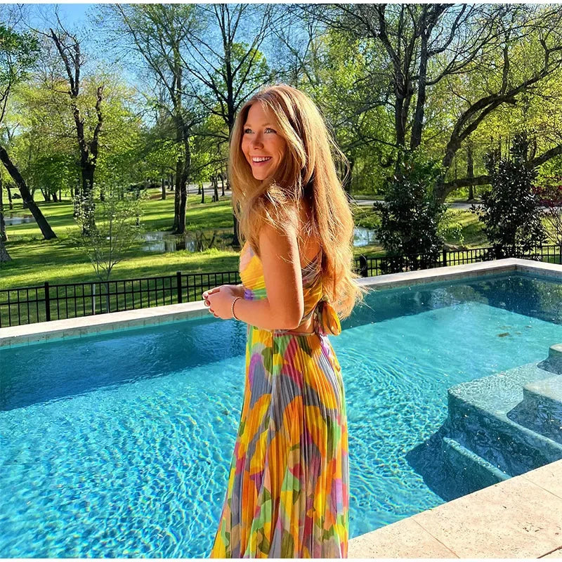 Sommerkleid mit tiefem Dekolleté und Schleifendetail – Vivienne