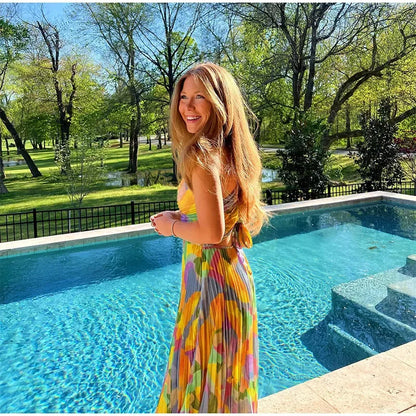 Sommerkleid mit tiefem Dekolleté und Schleifendetail – Vivienne